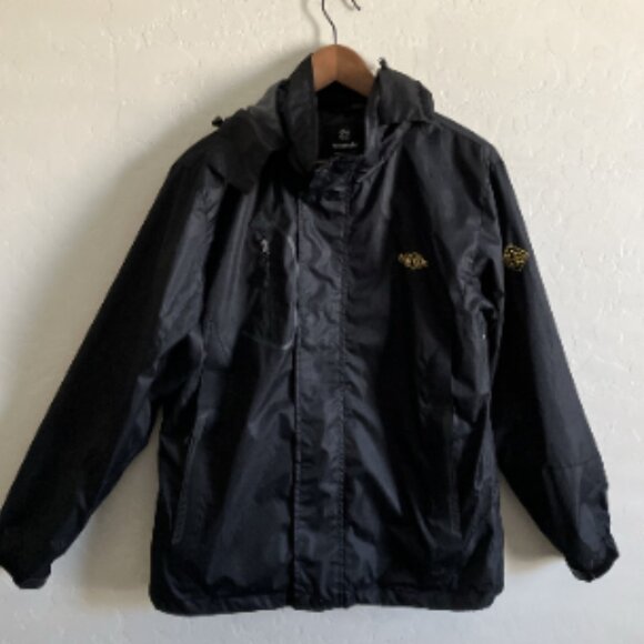 Wantdo Windbreaker Jacket Mens M Black Removable Hood Coat Runs Small - Picture 1 of 12